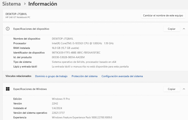 Notebook Hp 240 G7 Intel i5 1035G1 RAM 16Gb SSD 240Gb HDD 1TB - immagine 8